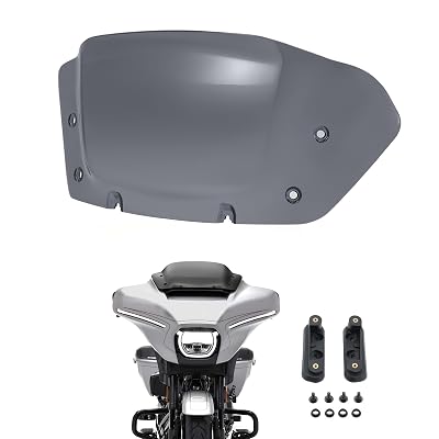 10 Wave Windshield Windscreen Wind Splitter Compatible for Harley Street Glide FLHX 2024-2025, CVO Street Glide FLHXSE 2023-2025, FLHXU 2025 Dark Smoke