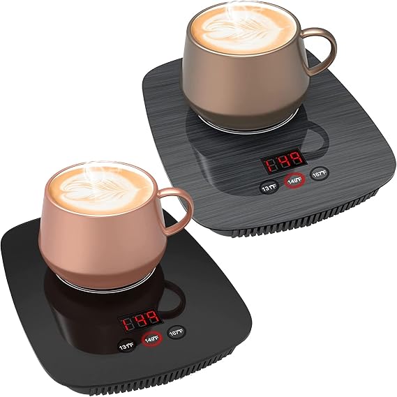 Coffee Mug Warmer for Desk with Heating Function 25 Watt Electric Beverage Warmer with Adjustable Temperature 131F/ 55Cor 167F/ 75C (Without Mug) 2PCS