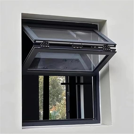 WDJBPSH Foldable Sliding Windows for Concession Stand, Black Replacement Serving Window for Snack Bar Cake Shop, Fast Food Restaurant and Commercial Open Kitchen(WxH 12x27 in/30x68cm)