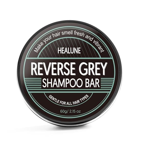 Reverse Grey Hair Shampoo Bar - Gray Hair Coverage, Hair Darkening Compressed Shampoo Bar, White Hair Coverage, Restore Shiny Hair, 2.15 Oz