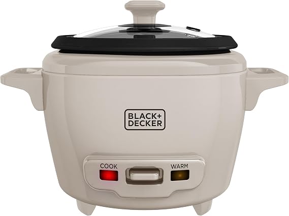 BLACK+DECKER 3-Cup Rice Cooker with Ceramic Nonstick Pot