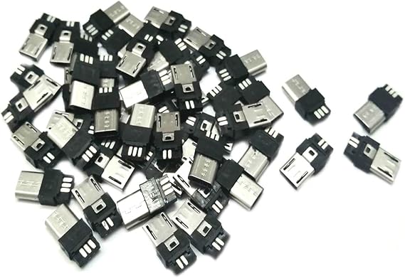 20PCS USB Direct Jack Socket Connector - Male Type B, Standard Micro Port, Solder Welding Plate for DIY USB Power Supply & Breadboard