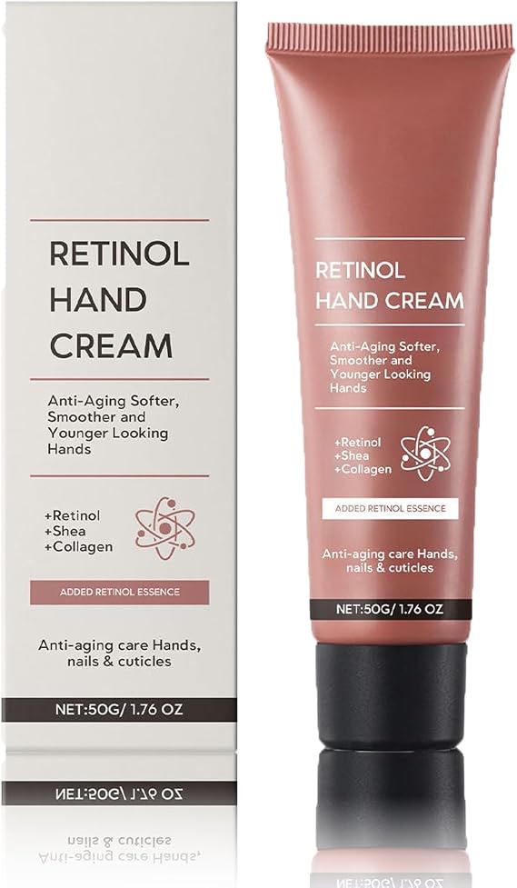 Anti-Aging Retinol Hand Cream, Retinol Moisture Hand Cream, Nourishes and Moisturises the skin and Prevents Chapping, Relief Intense Hand Lotion for Dry Skin Cracked Skin, Travel Size (1P, 50G)