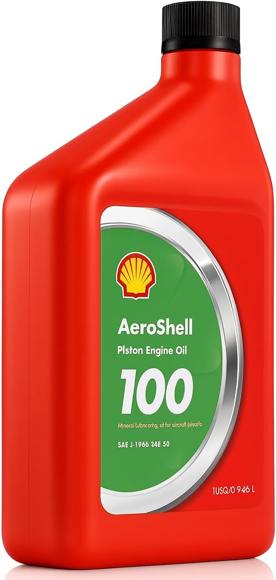 Aeroshell Oil 100 Mineral Lubricating Oil For Aircraft Piston Engines 1qrt