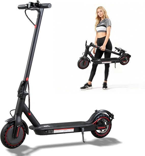 Electric Scooter, Electric Scooter Adult 350W with 25-35KM Range, Max Speed 25KM/H, 8.5" Solid Tire, Double Braking System for Adults and Teens