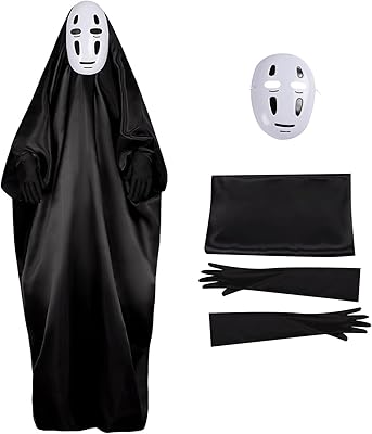 No Face Man Kaonashi Cosplay Costumes Halloween Outfits Full Set Costume Suit With MaskClothesGloves