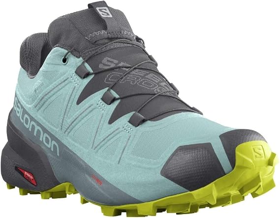 Salomon Women's Speedcross 5 GTX Trail Running Shoe (Pastel Turquoise/Ebony/Evening Primrose, Numeric_9_Point_5)