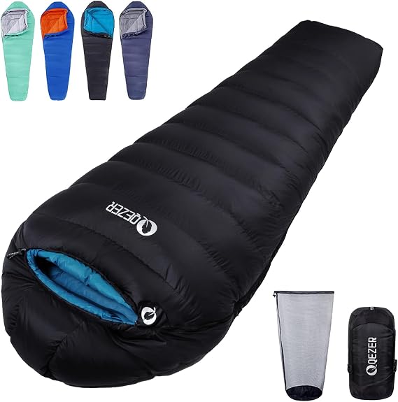 Down Sleeping Bag 4 Season, Lightweight Winter Sleeping Bag 0 Degree to -12 Degree for Adults and Kid Camping, Hiking and Backpacking Outdoor Filled 600+FP Down