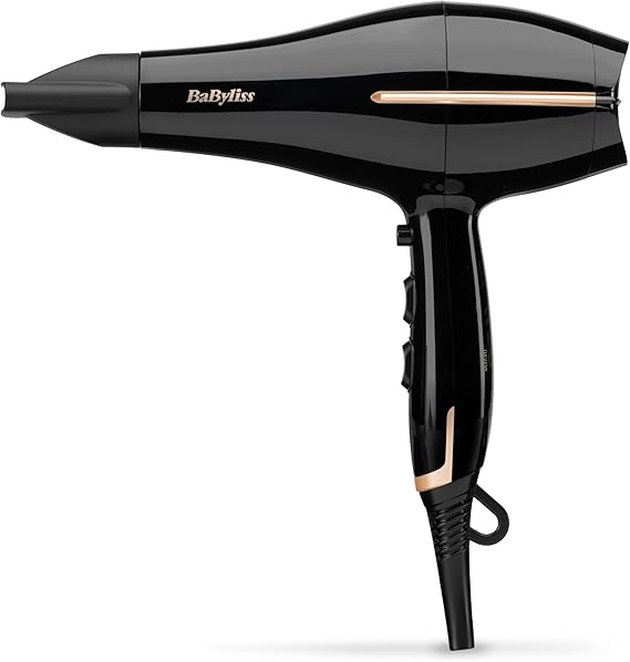 BaByliss Salon Pro Hair Dryer - Powerful 2200W Blow Dryer, AC Professinal Motor, Ionic Frizz-Control, 3 Heat &amp; 2 Speed Settings, Black, 5552U