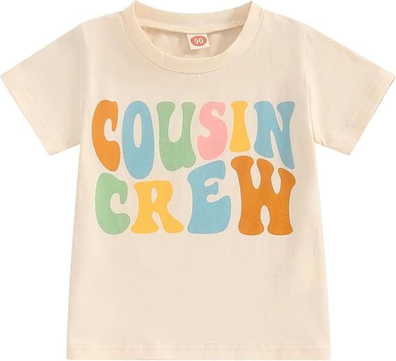 Chloefairy Cousin Crew Shirts for Kids Baby Short Sleeve Romper Bodysuit Toddler T-Shirt Family Matching Summer Clothes