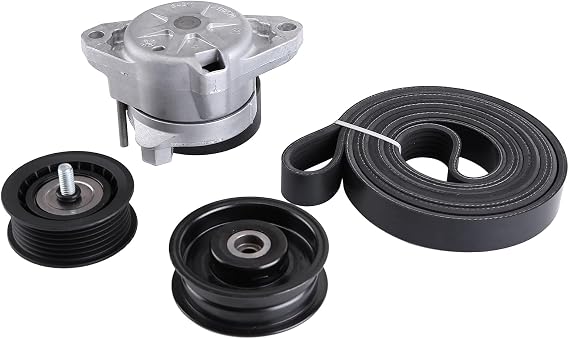 Engine Drive Belt Tensioner Idler Pulley Serpentine Belt Kit Replacement for Mercedes Benz C300 C350 E350 E550 S550 ML350 ML550 SLK350 CLK350 R350 2722000270 0039937296 2722020419 2722021019