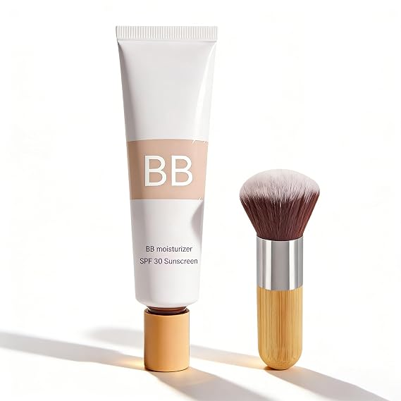 BB Tinted Moisturizer with SPF 30 - Broad Spectrum Sunscreen & Lightweight Blur Tinted Foundation, Buildable Medium Coverage for a Natural Matte Finish, Hydrating Skin Care (Ivory White)