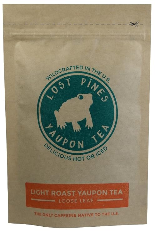 1 oz Light Roast Yaupon Tea (loose leaf) - Lost Pines Yaupon Tea - Sustainably wild harvested yaupon, the only caffeinated plant native to North America