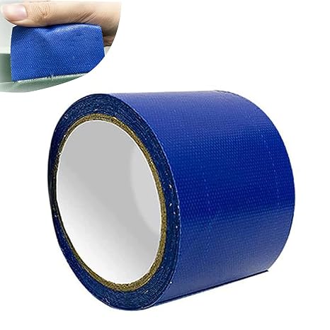 High Adhesive Tarpaulin Tape,Tear Repair Kit Waterproof,Universal 3" x 16.4ft Awning Repair Tape,Rip Stop Patch Tent Canvas Sun Protection Tape Tear High-Temperature Resistance (Blue)