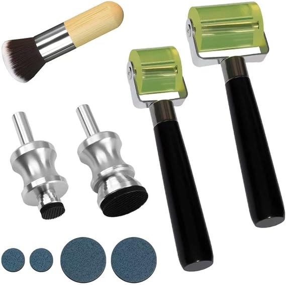 1" & 2" Leaf Seam Rollers, 1" & 1/2" Leaf Spinner Tool, Dusting Brush, 1Set