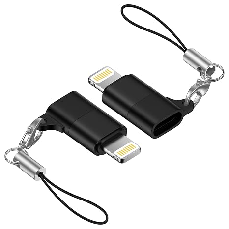 2 Pack USB C to Lightning Adapter for iPhone,Fast Charge Data Sync | USB C Female to Lightning Male Adaptor for iPhone 14/13/12/11/Pro Max, Type C to iPhone Adapter, Not for Audio/Headphone/OTG