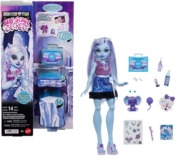 Monster High Kendini Korkutma Sırları Abbey Bominable Bebek ve Aksesuar Seti 13 Gerçekçi Sürprizler Kına, Boyama ve Tığ El Sanatları | 13 gerçekçi sürprizlerle aksesuar seti: kına, boya ve tığ işi, JHK44