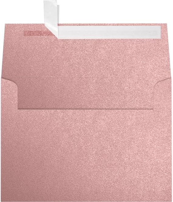 LUXPaper A7 Invitation Envelopes | Peel & Press | 5 1/4" x 7 1/4" | Misty Rose Metallic - Sirio Pearl | 84lb. Text | 500 Qty