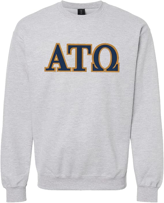 Campus Classics ATO Heather Grey Crewneck With Sewn On Letters