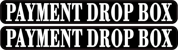 StickerTalk Payment Drop Box Vinyl Stickers, 1 Sheet of 2 Stickers, 8 inches x 1 inch Each