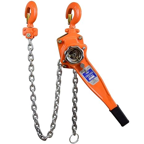 tonchean Chian Hoist 1-1/2 Ton 6m/20ft, Manual Lever Chain Hoist 3307lbs | Block and Tackle Pulley System, Hand Chain Hoists Come Along Winch Chain Manual Ratchet Hoist for Warehouse Garage Dock