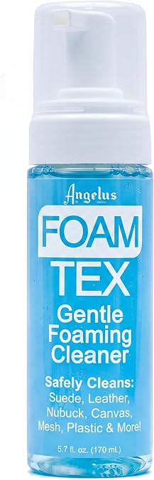 Angelus Foam-Tex Gentle Shoe Sneaker Cleaner for Leather, Nubuck, Suede, Canvas, Plastic - Foaming Shoe Cleaner