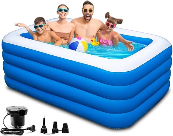 Inflatable Swimming Pool, 79 x 58 x 29 inch Full-Sized Large Inflatable Pools, Blow Up Durable Thickened Pools for Outdoor, Garden, Backyard.