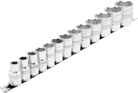 Draper 16498 1/2-Inch Square Drive Imperial 13 Piece Socket Set , Blue