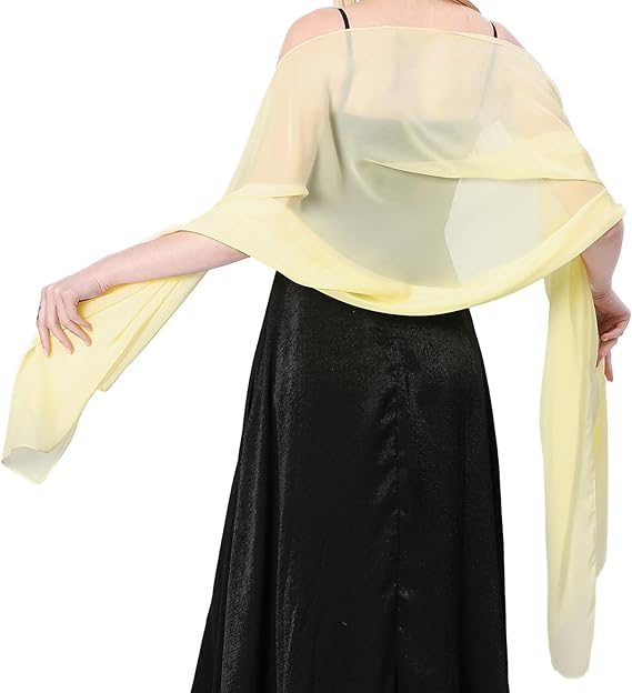 Chiffon Shawls and Wraps for Women 200 * 70 CM Lightweight Long Sheer Scarfs Headscarf for Wedding Party Evening Dresses