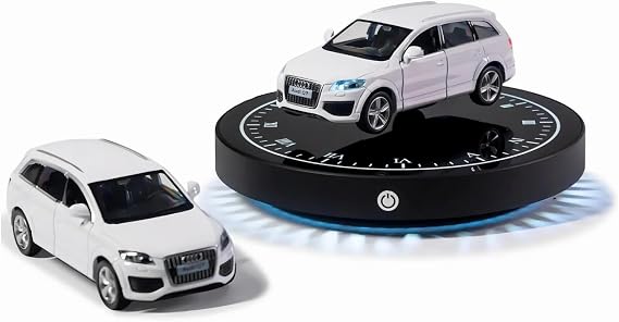 Levitating Lamp, Magnetic Levitating Car Display 360 Rotating Suspension Floating Desk Lamp with LED Light Touch Control Night Light for Home Office Decor