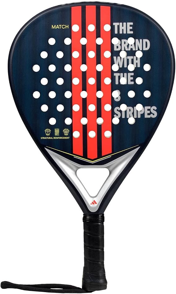 adidas Match Blue 3.4 Racket - Blue red, Round Shape, EVA Soft Performance Foam, Fiberglass