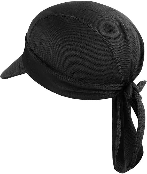 Sun Hat Visor Headwrap Pre Fitted Bandana Tied Hat with Brim Cycling Skull Cap