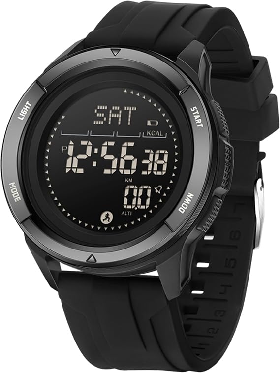 Herren Militär Sportuhr Digital 5ATM Wasserdicht Fitness Uhr mit Kompass Metronom Kalorien Stoppuhr Schrittzähler Laufuhr