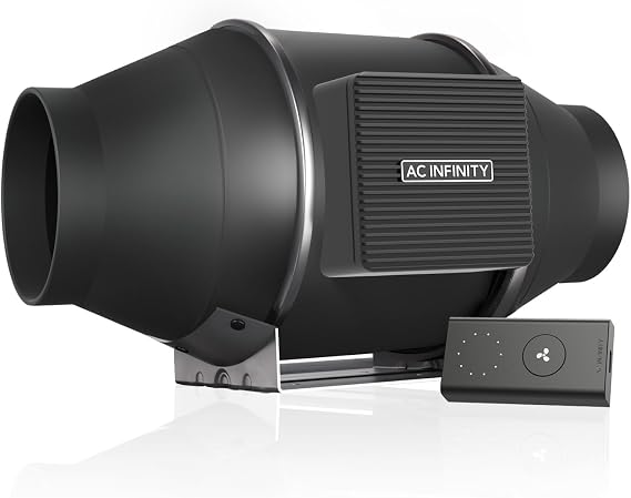 AC Infinity CLOUDLINE PRO S4, Quiet 4 Inline Duct Fan | With Speed Controller - EC Motor Ventilation Exhaust Fan for Heating Cooling Booster, Grow Tents, Hydroponics