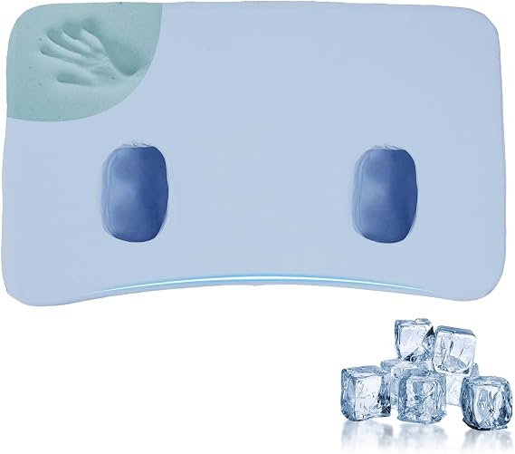 Piercing Pillow for Side Sleeping,4" THK,Memory Foam,Cool Cover