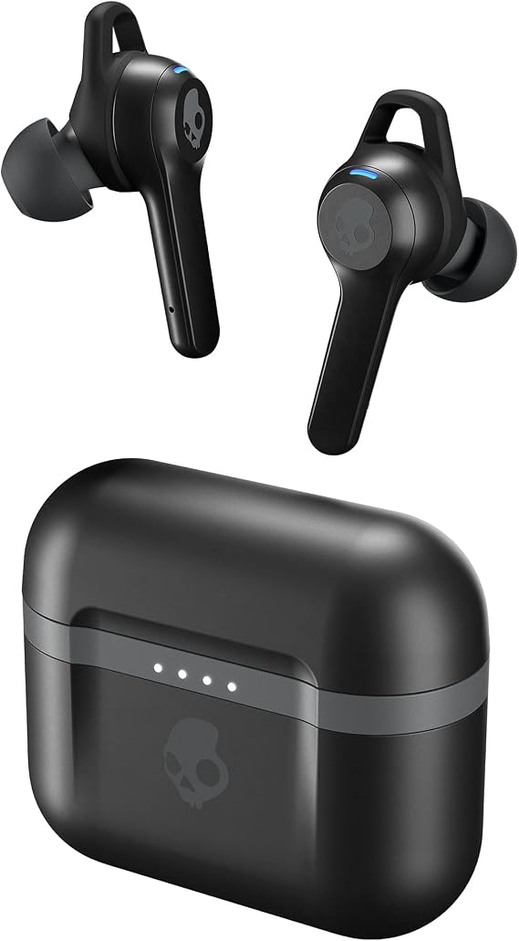 Skullcandy Indy Evo in-Ear Wireless Earbuds, 30 Hr Battery, Microphone, Works with iPhone Android and Bluetooth Devices - Black