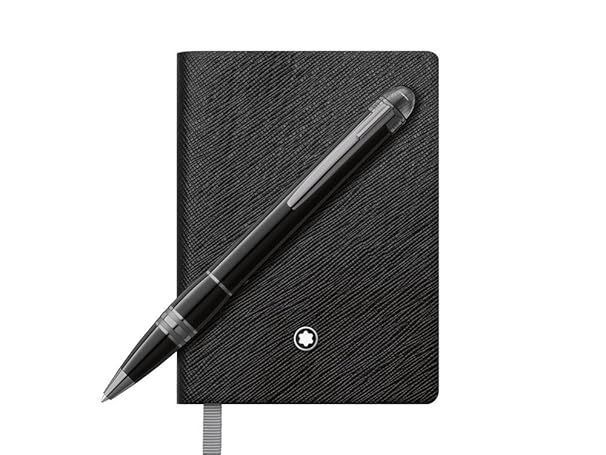 Montblanc 116035 Set with StarWalker Midnight Black Ballpoint Pen and Notebook #145 black, lined