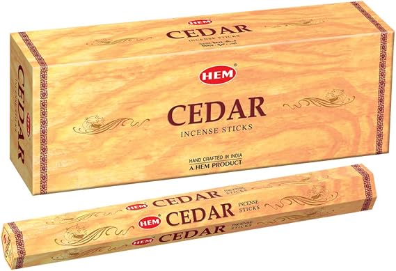 HEM Cedar Incense Sticks Pack Of 120 Count | 100% Natural, Pure House & Flower Powder | Fresh & Long Lasting Fragrance | Aromatherapy Incense For Air Purifier, Stress Relief & Cleansing | Gift Set