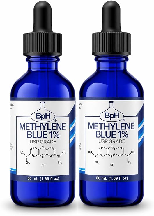 Biopharm Methylene Blue, 1% USP Grade: 2x50 mL Twin Pack Glass: Third party tested