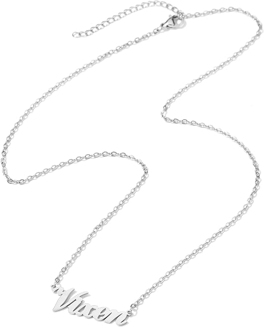 Vixen Necklace - Gold Plated or Silver Colored Stainless Steel Vixen Pendant Necklace