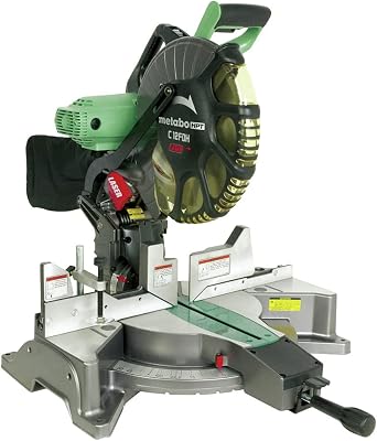 Metabo HPT 12-Inch Compound Miter Saw, Laser Marker System, Double Bevel, 15-Amp Motor, Tall Pivoting Aluminum Fence, C12FDHS