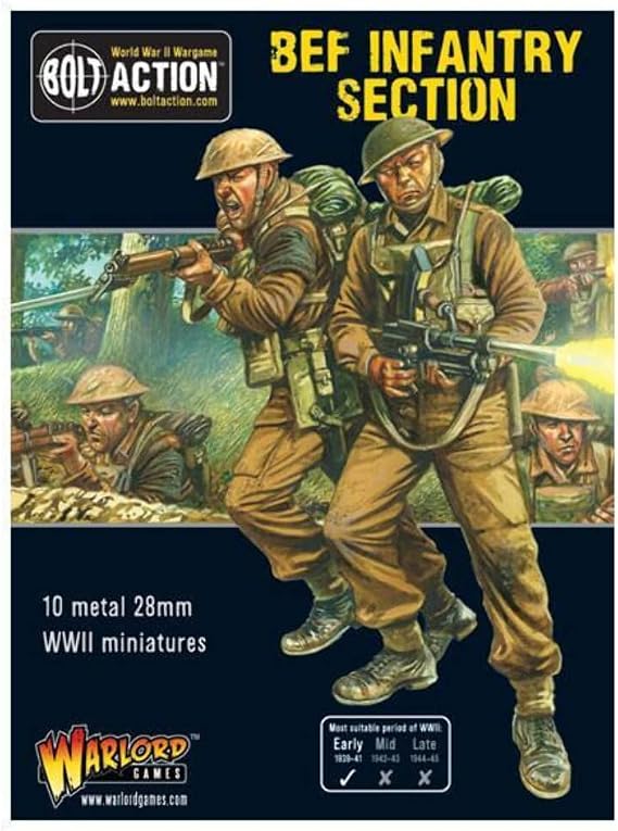 Warlord Games, BEF Infantry Section, Bolt Action Wargaming Miniatures