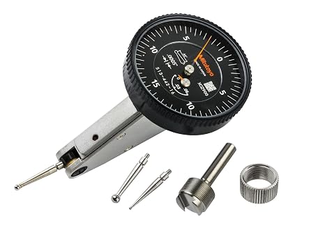 Mitutoyo 513-442-16A Dial Thickness Gage, MID Model, Tilt Type, 0.06" Measuring Range, 0.0002" Accuracy, 0.0005" Resolution, Black Dial for Precise Thickness Measurement