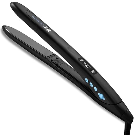 Bio Ionic 10X Styling Iron Hair Straightener with 1" Sonic Vibrating Plates