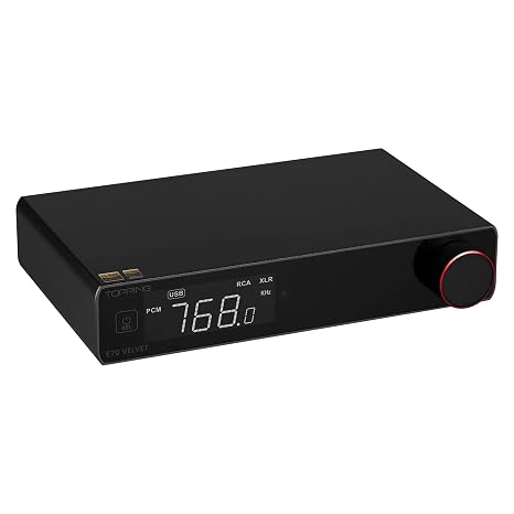 Topping E70 Velvet AK4499EX DAC Audio Decoder - Bluetooth5.1 LDAC Hires XU316 32Bit/768kHz DSD512 BT/USB/Coax/Opt Inputs RCA/XLR HiFi Stereo Digital to Analog Convertor Black