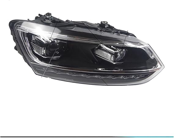 Head Lamp Compatible for VW Polo 2010-2018 Vento Headlight Fog Lights Day Running Light DRL H7 Bi Xenon Bulb Accessory(2020-2021)