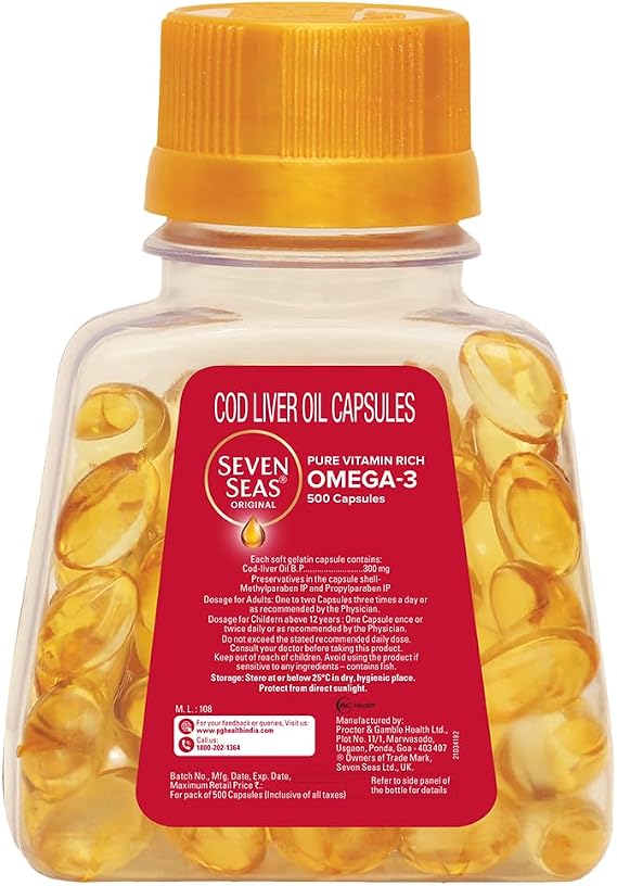 Seven Seas Cod Liver Fish Oil 500 Capsules