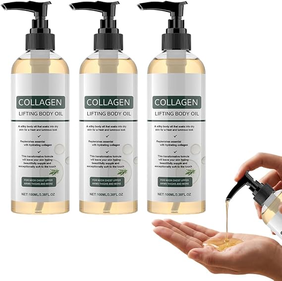 Collagen Oil for Skin Tightening, 2026 Magic Firming Body Oil for Scars, Wrinkles and Stretch Marks, Collagen Oil for Skin and Face (3pcs)
