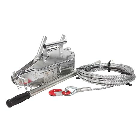 Prowinch 1760 lbs. Lever Cable/Wire Rope Puller Hoist 65 ft. Steel Body