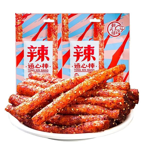 Super Spicy Sweet Spicy Flavor Spicy Strips 68g/bag,Super Spicy Latiao,Handmade Spicy Stick Spicy Bar, Small Gluten Chinese Snacks, Traditional Gluten, Spicy Flavor Snack, Vegan (1 bag)